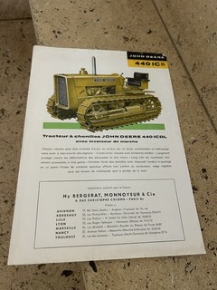 publicité papier tracteur John Deere chenillard modèle rare agricole