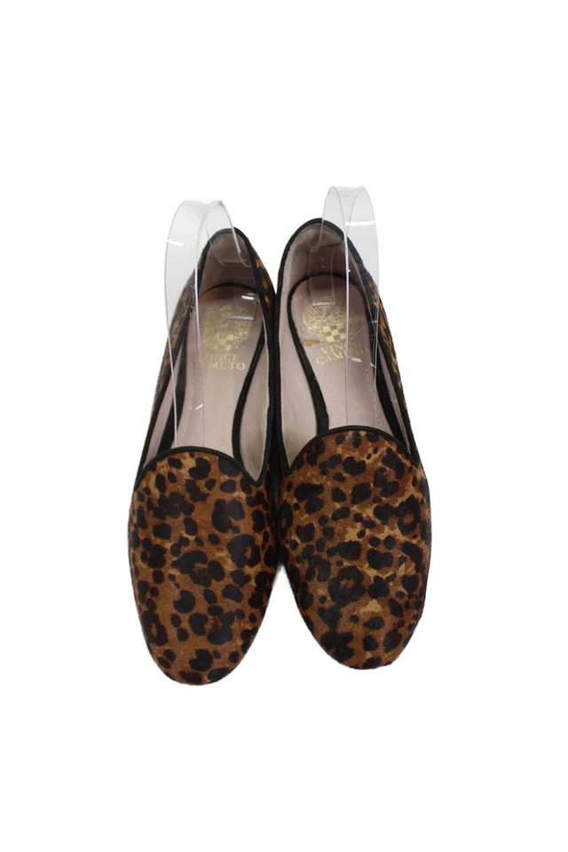 Sapato sem salto Vince Camuto feminino casual biqueira redonda estampa animal marrom tamanho 8 - Imagem 2 de 4