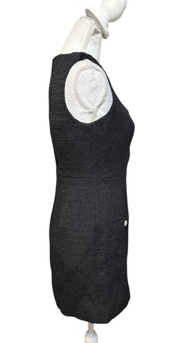J. Crew Sophia Mini Abito Senza Maniche Nero Gioielli Bottoni Taglia 0 NUOVO - Foto 3 di 6