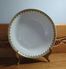 Haviland Limoges France The Monaco Bowl Soup Coupe 7.5"  Green Gold Red Pattern