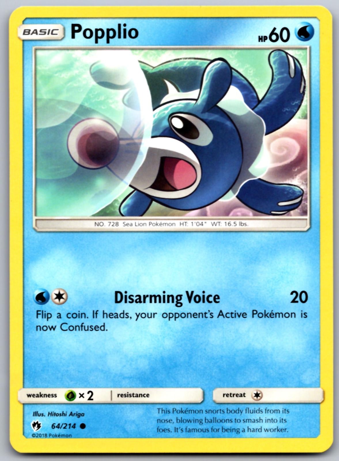Popplio 64 C Lost Thunder Pokemon NM/M