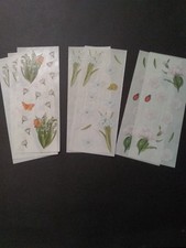 Creative Memories  Lot of Six Studio Stickers  2" x 5"  White Flowers