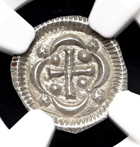 HUNGARY. Stephen II, 1116-1131, Silver Denar, Scarce type, NGC AU55