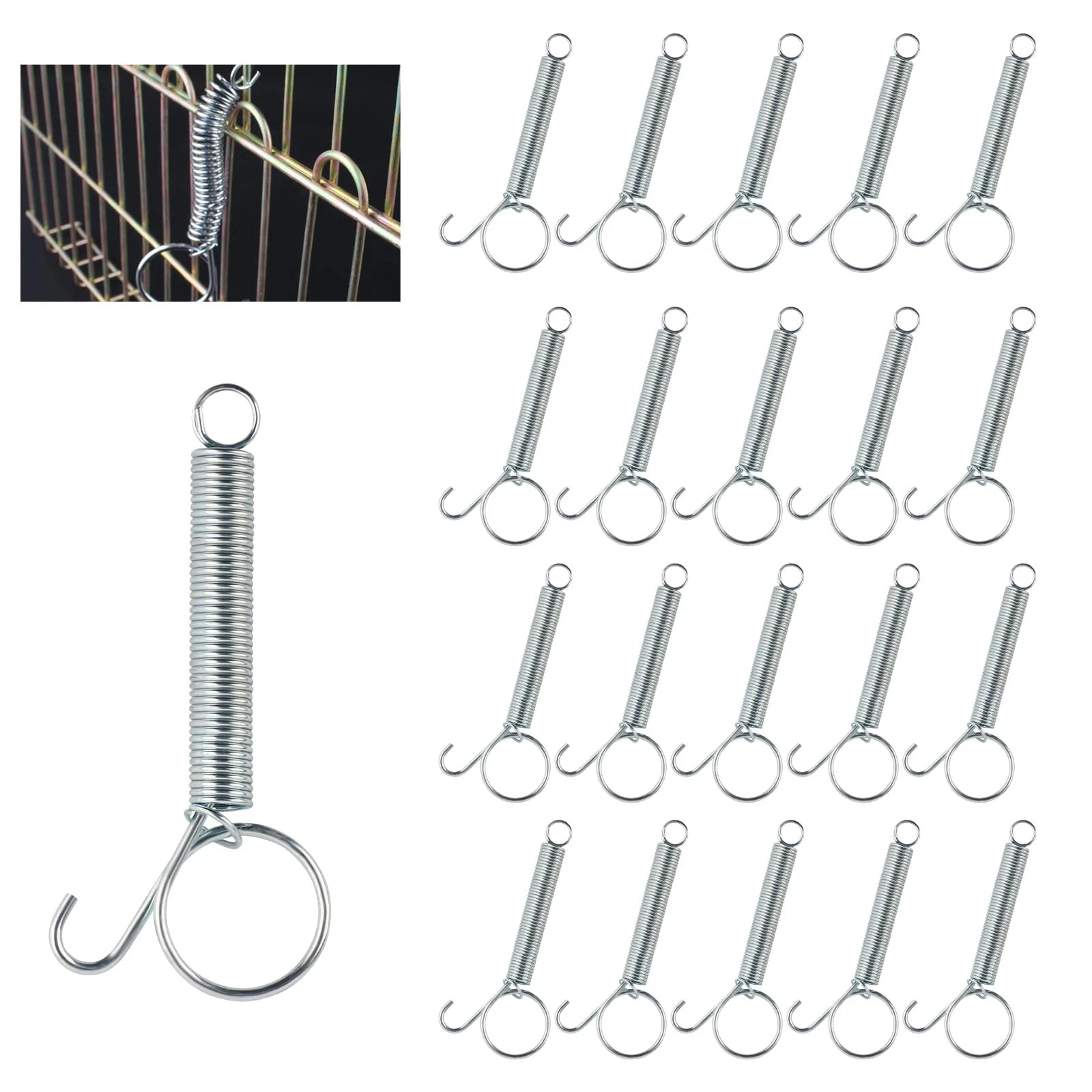 20PCS Spring Latch Hook for Cage Spring Cage Latch Metal Finger Spring Door H...