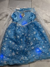 Disney Jakks Pacific Frozen Elsa Light-Up Costume Dress Blue White 4-6X