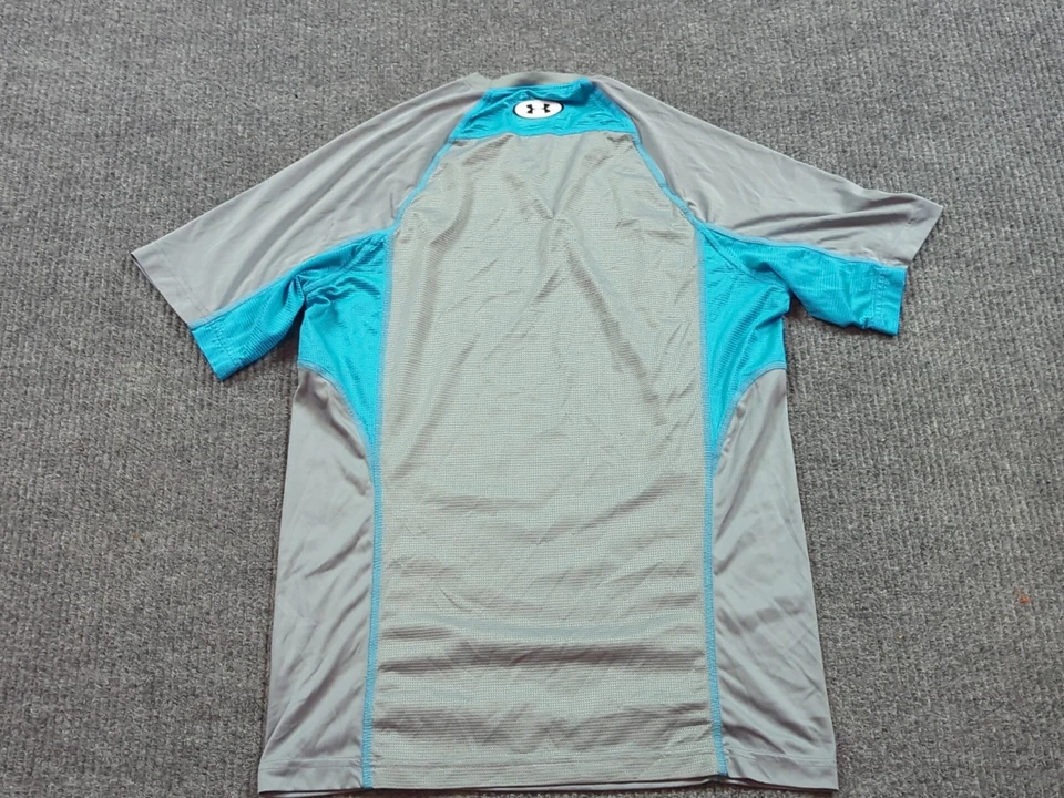 Under Armour Shirt Mens Medium Gray Short Sleeve Fitted Base Layer Heat Gear  - Image 4 of 4