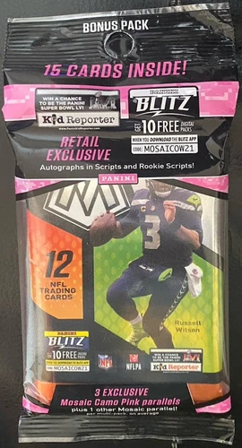 2021 Panini Mosaic NFL Football Bonus Pack 15 Cards Pink Camo / Rookie Scripts