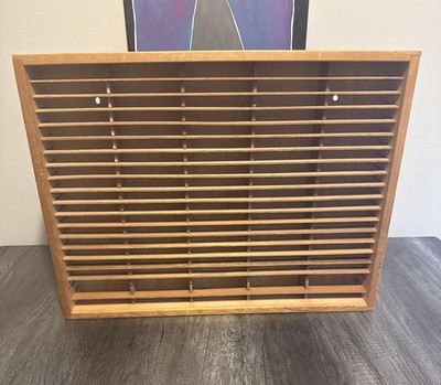 Napa Valley Box Company Cassette Tape Wood Storage Holder 100 Slot Wall Rack