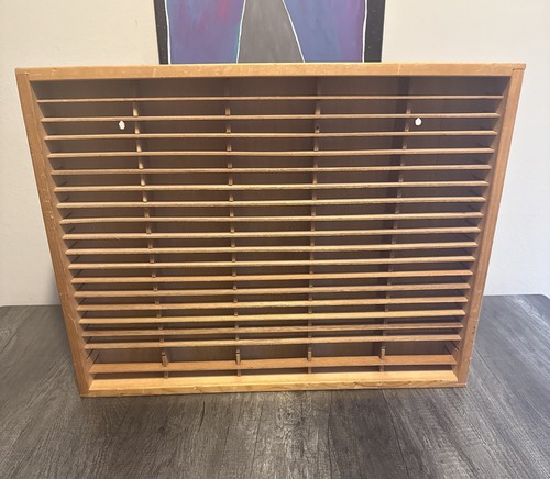 Napa Valley Box Company Cassette Tape Wood Storage Holder 100 Slot Wall Rack