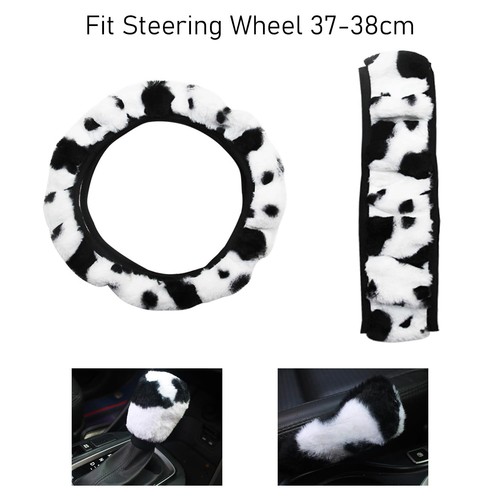 Set di 3 pezzi di peluche auto con motivo a mucca in bianco e nero: (V1d) - Foto 1 di 1