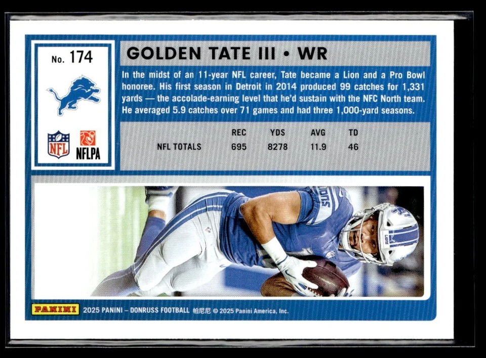 2025 Panini Donruss Football Press Proof Green #174 Golden Tate III - Image 2 of 2
