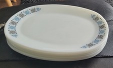 6 VINTAGE PYREX CHELSEA 12" X 9" OVAL STEAK PLATES