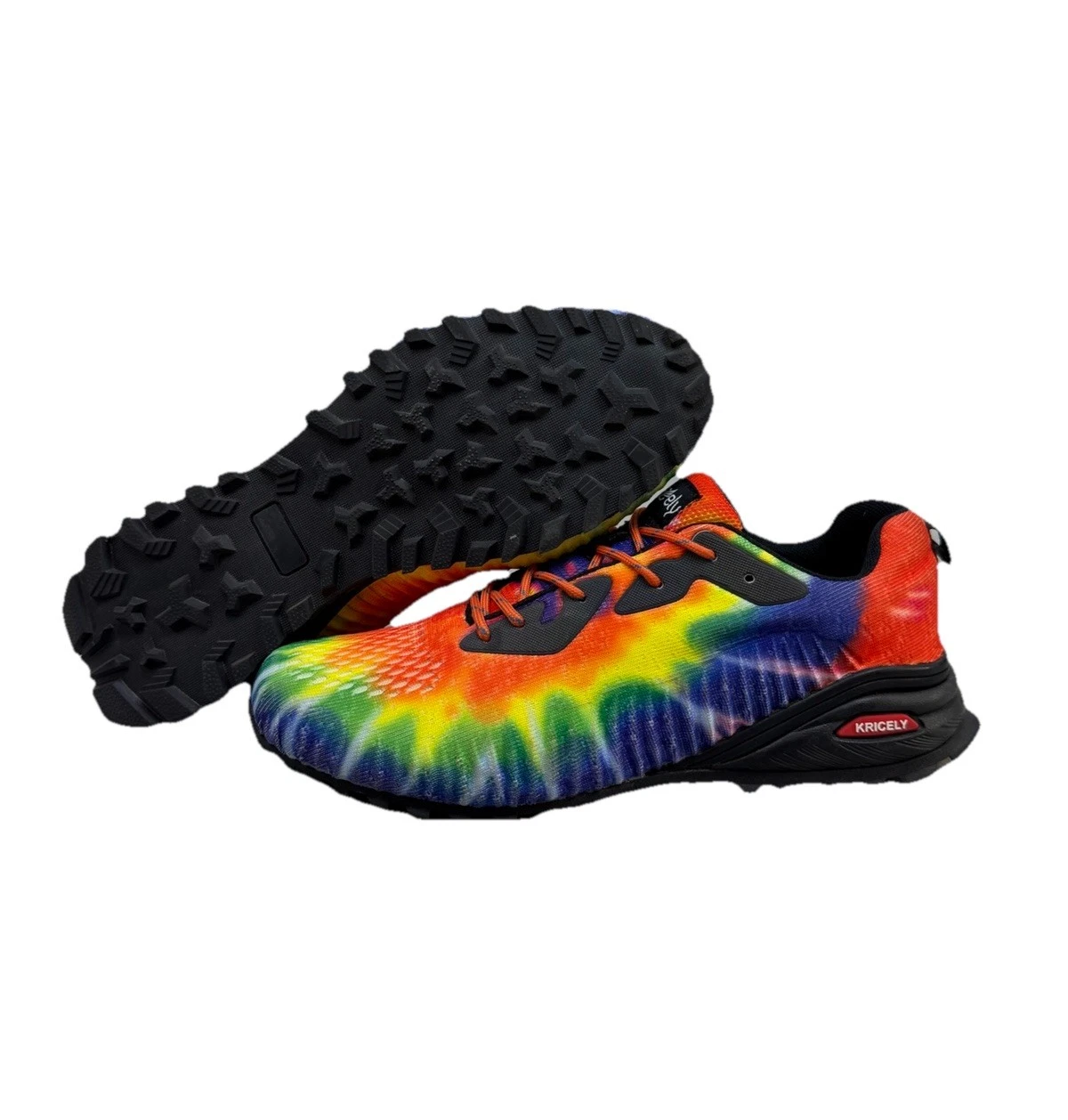 KRICELY SIZE 11.5 MEN'S TRAIL RUNNING SHOES FASHION HIKING SNEAKERS RAINBOW