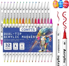 32 Colors Markers - Dual Tips, Paint Pens Markers for Adult Coloring Books Multi
