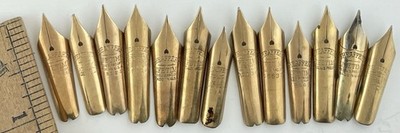 13 Sheaffer Fountain Good 14K Gold Lifetime Nibs ~ $900+ Scrap ~ Most New