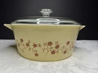 Vintage Pyrex 475-B Trailing Flowers 2.5L Casserole Dish w/ Corning N.Y. USA Lid