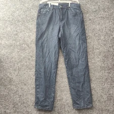 NEW Adventuridge Flannel Lined Mens Jeans 36x32 Dark Wash Blue Denim Straight