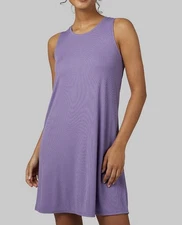32 Degrees Set/2 Soft Ribbed Swing Dress Purple/Sienna NWT Sleeveless Tank  XL #