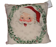 Storehouse Holiday Santa Claus Throw Pillow Christmas Holiday NWT Nostalgic