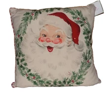 Storehouse Holiday Santa Claus Throw Pillow Christmas Holiday NWT Nostalgic