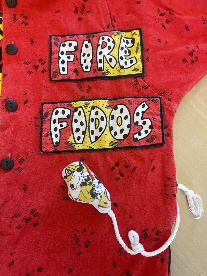 Perro de Bomberos Fido Rojo Fuego Años 90 De Colección 24 Meses/2T Rojo Con Accesorio para Perro Foto 2 de 4