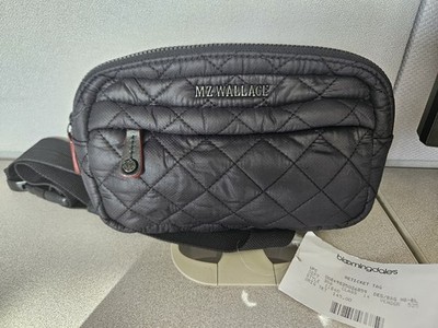 NWT MZ WALLACE CROSBY Small Crossbody Sling Belt Bag BLACK Quilted Leather NEW
