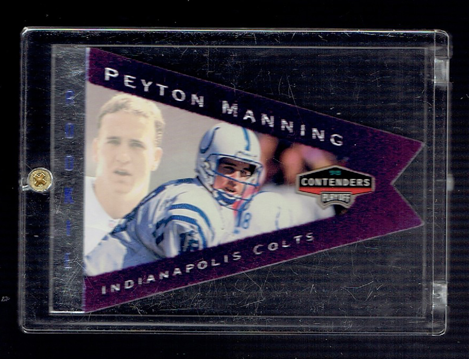 Peyton Manning 1998 Playoff Contenders Pennants Purple #42 Rookie RC HOF COLTS