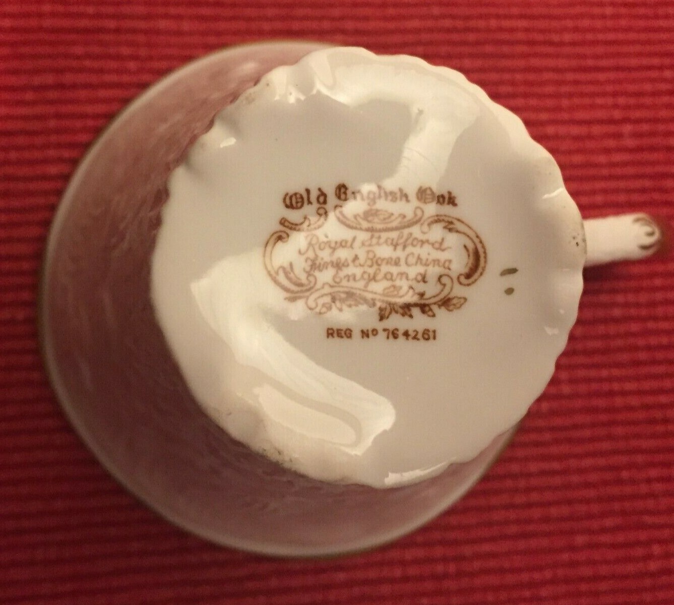 Royal Stafford Old English Oak Tea Cup Finest China White Gold 3 Inch Tall eBay