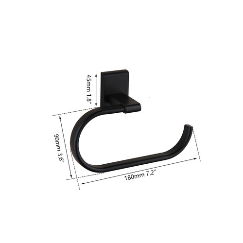 Luxury Towel Holder black Towel Ring Round Wall Mounted Towel Rack Bar Holder - Picture 2 of 12