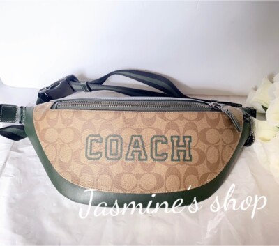 Coach F78777 Canvas Signature Belt Bag - Charcoal Black for sale