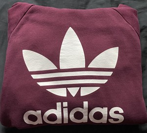 adidas trefoil hoodie maroon