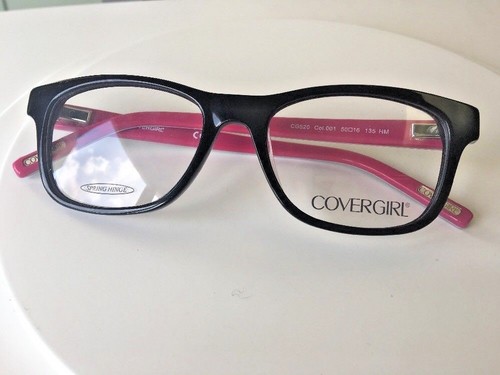 NEW CG 520 cover girl Eyeglasses Black Pink Plastic Frame Girl Women Size 50 mm - 第 1/10 張圖片
