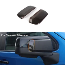 Rearview Mirror Turn Signal Light Trim Cover For Chevy Silverado 2019+ Blackened
