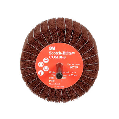 Scotch-Brite Combi-S Wheel 80799, 3 in x 1-3/4 in 1/4 in Shank P180X-weight
