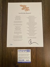 Riley Keough ‘Daisy Jones’ Signed Autograph ‘Look At Us Now’ Lyric Sheet ACOA