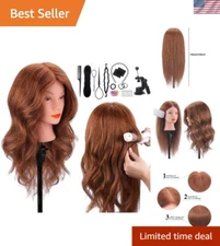 Gifting Ideal 18” Dark Brown Human Hair Training Mannequin Head with Accessories