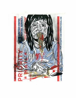 Girl Eating Pasta Mukbang Street Art Graffiti Sticker Drawing Priority Mail 1 Pc