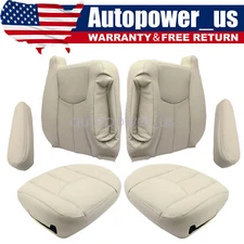 For 03-06 GMC Yukon Chevy Tahoe Front Driver & Passenger Leather Seat Cover Tan