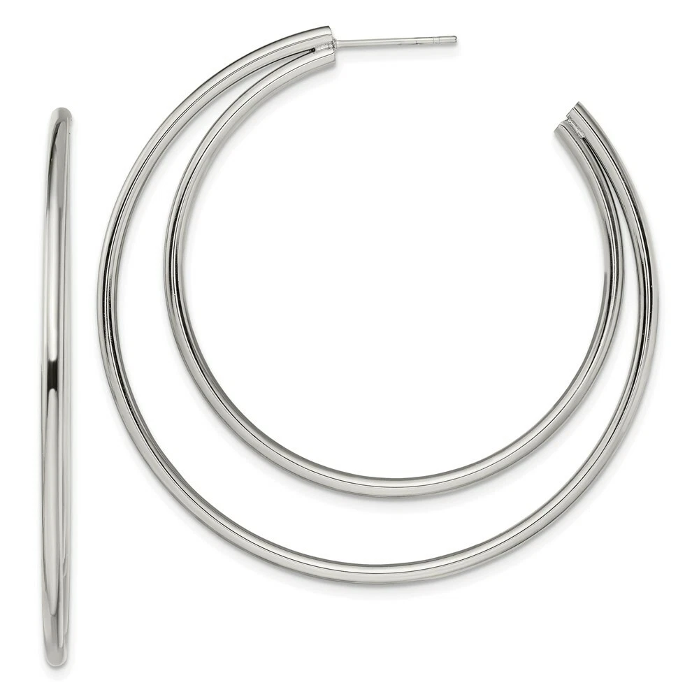Stainless steel hoop sale earrings with posts