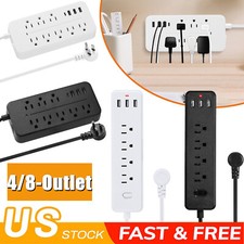 Wall Mountable USB Surge Protector Power Strip with USB Ports Multi Outlet Plugs