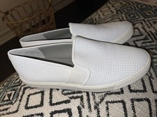Women's Vince Blair 5 Perforated Leather Slip On Sneaker, White, Size 11 M, 225