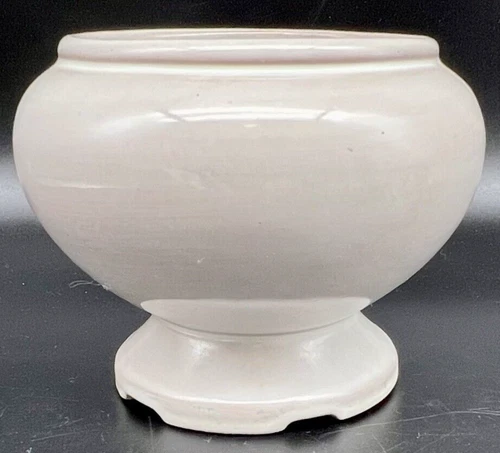 Vintage Frankoma Round Planter Vase Bowl #22S Dove Gray 4.25" Tall Discontinued