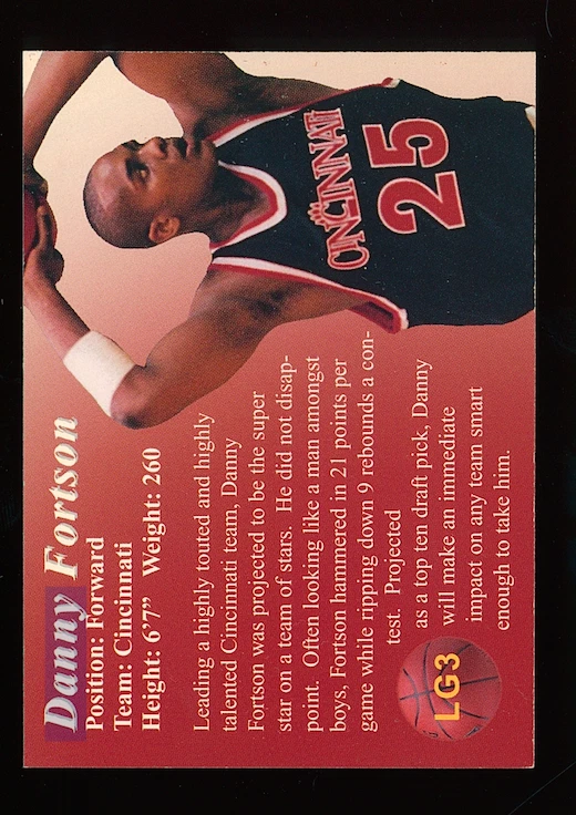 Danny Fortson RC 1997 - 98 正品文章彩票宝石新秀 #LG3 辛辛那提 — 第 2/2 张图片