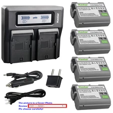 Kastar Battery Dual LCD Fast Charger for Nikon EN-EL15 EN-EL15a & Nikon D7500