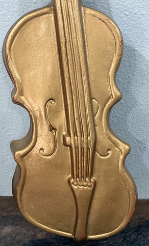 Vintage Royal Cast Aluminum Musical Instrument Wall Plaque Violin Lute Mandolin - Picture 3 of 11