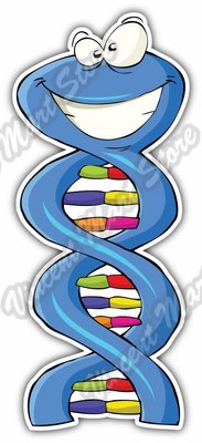 DNA Biology Genetic Molecule Smiling Funny Car Bumper Vinyl Sticker Decal 3''X7''