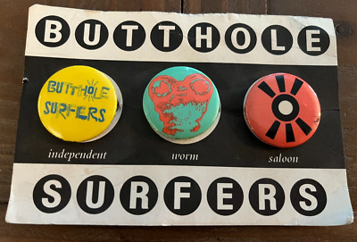 BUTTHOLE SURFERS RARE 1993 INDEPENDENT WORM SALOON CAPITOL LP PINBACK ...