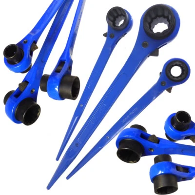 MEKANIK Ratchet Podger Spanner Steel Frame Erecting BLUE Go Thru Studs 10x13 13x17 19x24