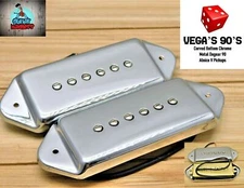 G.M. Vegas 90's Dogear  P-90  Pickup Set Chrome Curved Cover Alnico 5