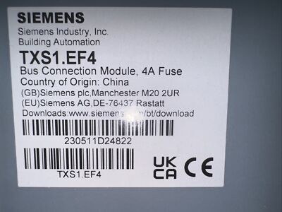 *NEW* Siemens TXS1.EF4 Bus Connection Module, 4A Fuse